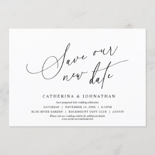 Convite Minimalista, salve nossa nova data, altere a data