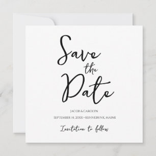 Convite Minimalista Salve o Dia Preto e Branco