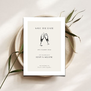 Convite Minimalista Save the Date Elegante - Casamento Des