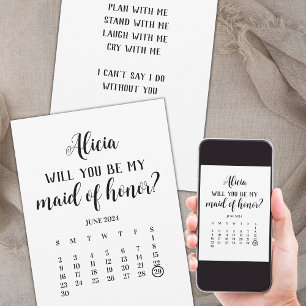 Convite Minimalista Seja minha proposta de calendário de M