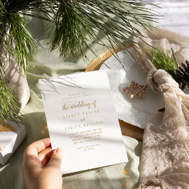 Convite Minimalista Simples|Dourado O Casamento De