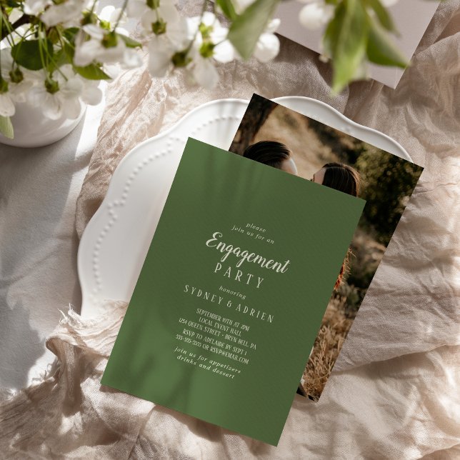 Convite Minimalista Simples|Festa de noivado de Fotografia (Criador carregado)