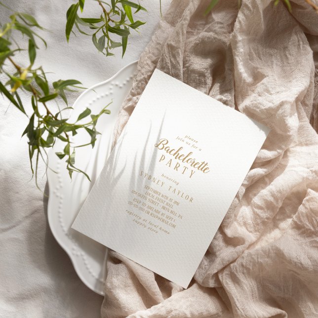 Convite Minimalista simples|Festa de solteira Dourada (Criador carregado)