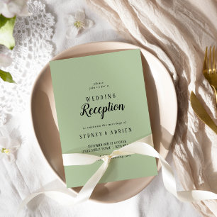 Convite Minimalista Simples Somente Recepção de casamento 