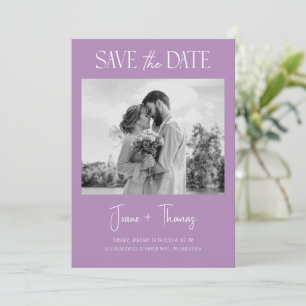 Convite Minimalista Violeta Africana Save The Date Casamen