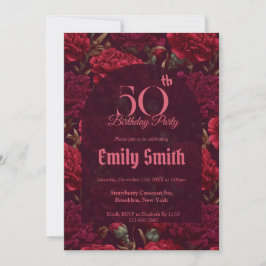 Convite Minimalistic Carnation Accent 80Th Birthday