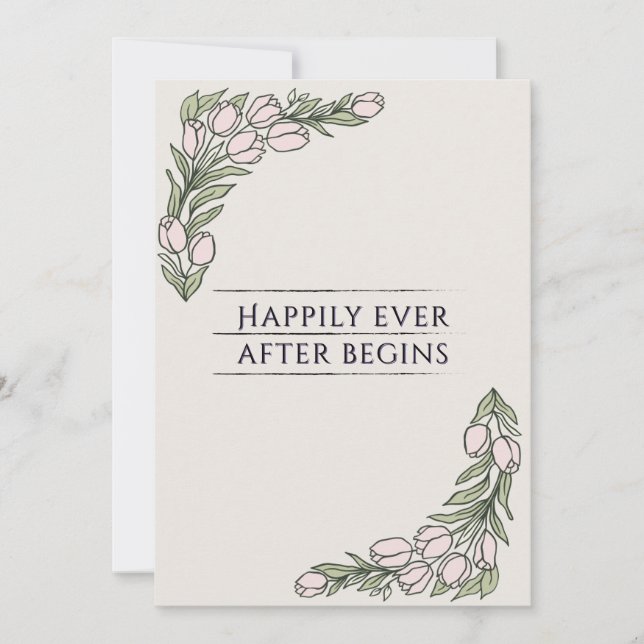 Convite Minimalistic Floral Rustic Wedding Invite (Frente)