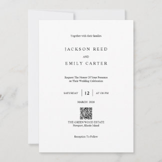 Convite Minimalistic Modern Wedding Invitation Card
