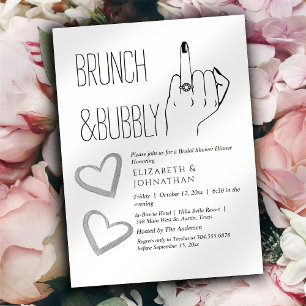 Convite Mínimo Brunch E Bubbly Com Letra