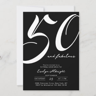 Convite Mínimo Cinquenta e Fabuloso Aniversário de 50 anos