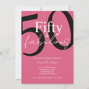 Convite Mínimo Cinquenta e Fabuloso Aniversário de 50 anos