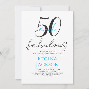 Convite Mínimo Cinquenta e Fabuloso Aniversário de 50 anos
