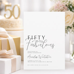 Convite Mínimo Cinquenta e Fabuloso Aniversário de 50 anos