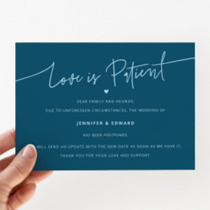 Convite Mínimo De Amor É Patient Wedding Teal