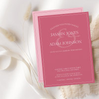 Convite Mínimo de Casamento de Script Rosa Magenta