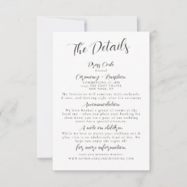 Convite Mínimo de Detalhes do Casamento Preto Branco