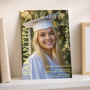Convite Mínimo de Foto de Formatura