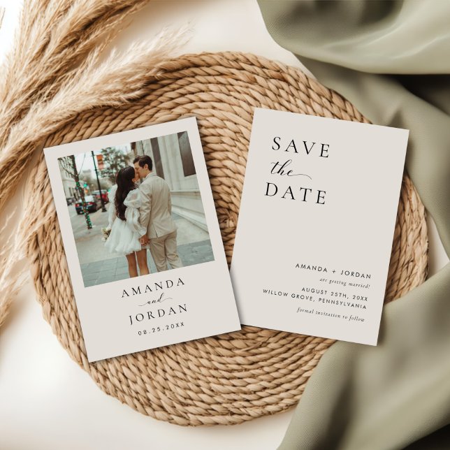 Convite Mínimo de Foto Salvar a Data (Criador carregado)