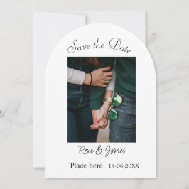 Convite Mínimo de fotos clássicas preto branco, salvar o