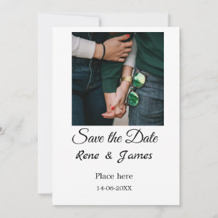 Convite Mínimo de fotos clássicas preto branco, salvar o