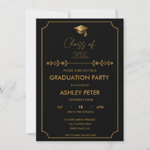 Convite Mínimo de Luxo para Festa de Formatura em