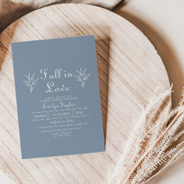 Convite Mínimo de queda de azul empoeirado no Chá de panel