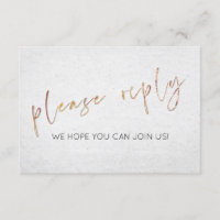 Mínimo de refeições RSVP de Casamento Dourado de T