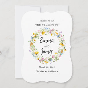 Convite Mínimo de Wreath floral de Primavera de flor selva