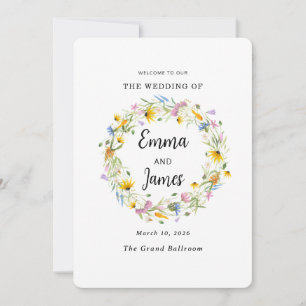 Convite Mínimo de Wreath floral de Primavera de flor selva