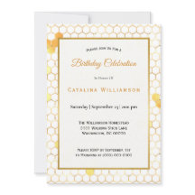 Mínimo Dourado Aniversário de Honeycomb