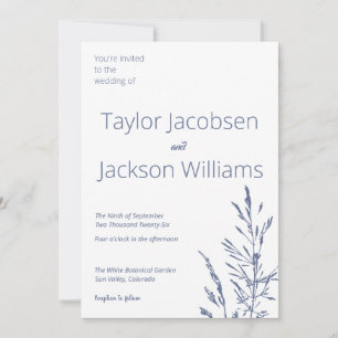 Convite Mínimo e azul-chic