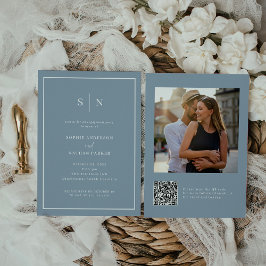 Convite Mínimo e Chic | Foto do código QR da Festa de noiv