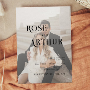 Convite Mínimo e chique preto e branco