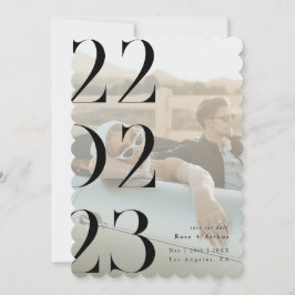 Convite Mínimo e chique preto e branco Save the date
