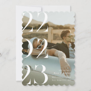 Convite Mínimo e chique preto e branco Save the date