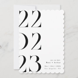 Convite Mínimo e chique preto e branco Save the date