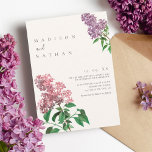 Convite Mínimo Elegante para Casamento Lilac<br><div class="desc">Celebre seu dia especial com este elegante Design de Casamento Lilac que apresenta a arte de Pierre-Joseph Redouté (1759-1840). Você pode personalizar isso ainda mais clicando no botão "PERSONALIZAR".</div>