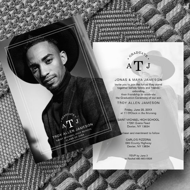 Convite Mínimo Elegantemente Moderno Transparência 2 Fotos (Criador carregado)