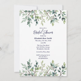 Convite Mínimo - Folhas Bonito simples chá de panela