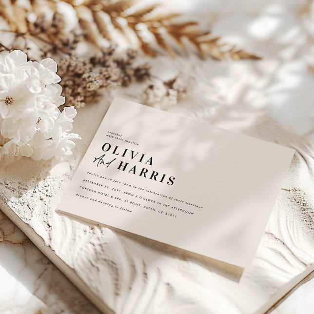 Convite Mínimo gráfico preto e branco moderno único (Criador carregado)