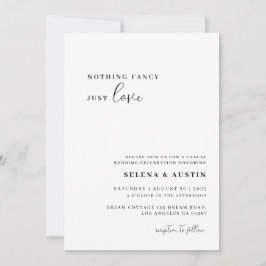 Convite Mínimo Handscript Nada de Extravagante Apenas Amor