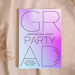 Convite Mínimo Mínimo Moderno do Ombre Preto do Partido do