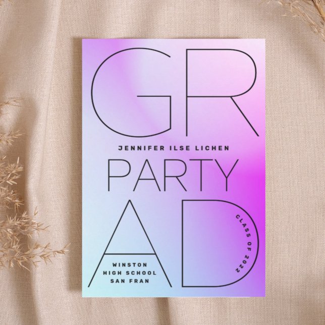 Convite Mínimo Mínimo Moderno do Ombre Preto do Partido do (Criador carregado)