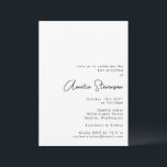 Convite Mínimo Moderno Bat Negro e Branco Mitzvah<br><div class="desc">Convite Mitzvah,  preto e branco minimalista moderno</div>