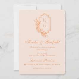 Convite Mínimo Moderno | Casamento Peach & Blush