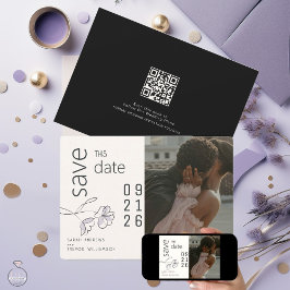 Convite Mínimo Moderno Floral Dusty Plum e Buff