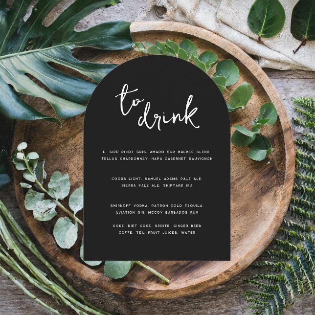 Convite Mínimo Moderno | Menu Arch Drink (Criador carregado)