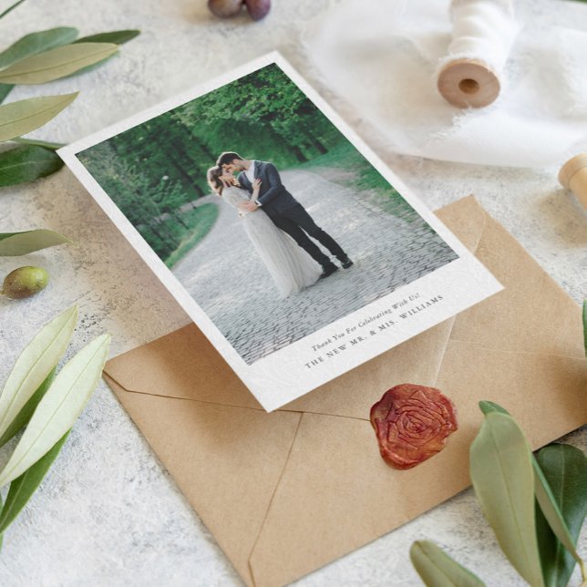 Convite Mínimo - Paisley Branco de Plush Preto Obrigado (Criador carregado)