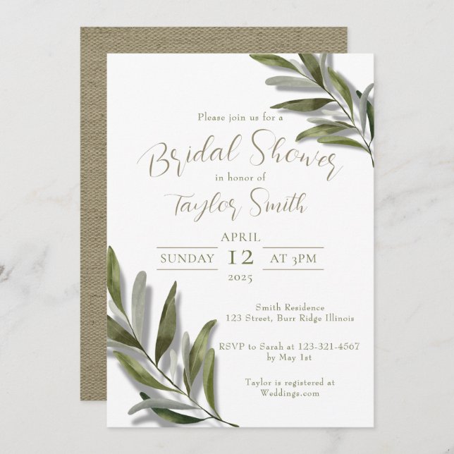 Convite Mínimo para Bóho Mediterrânico (Frente/Verso)