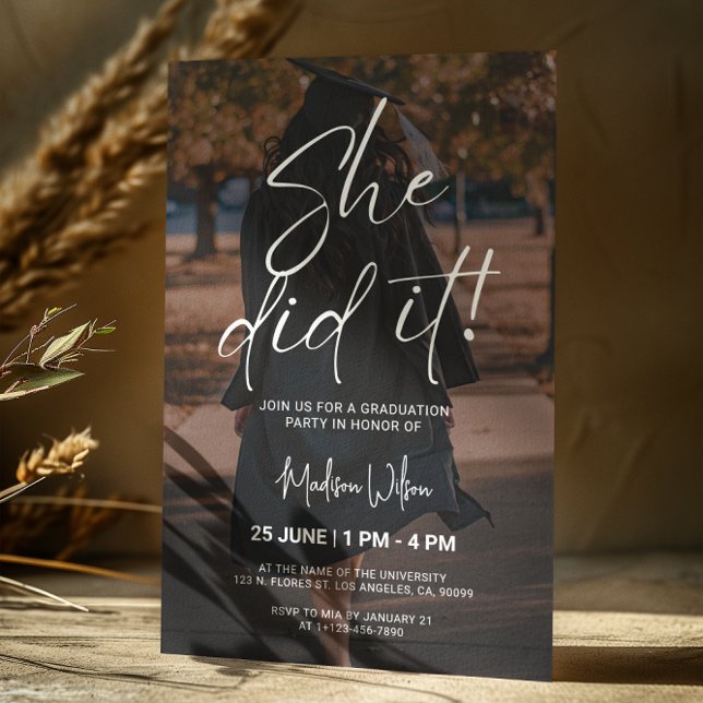 Convite mínimo para festas de formatura preto e br (Criador carregado)